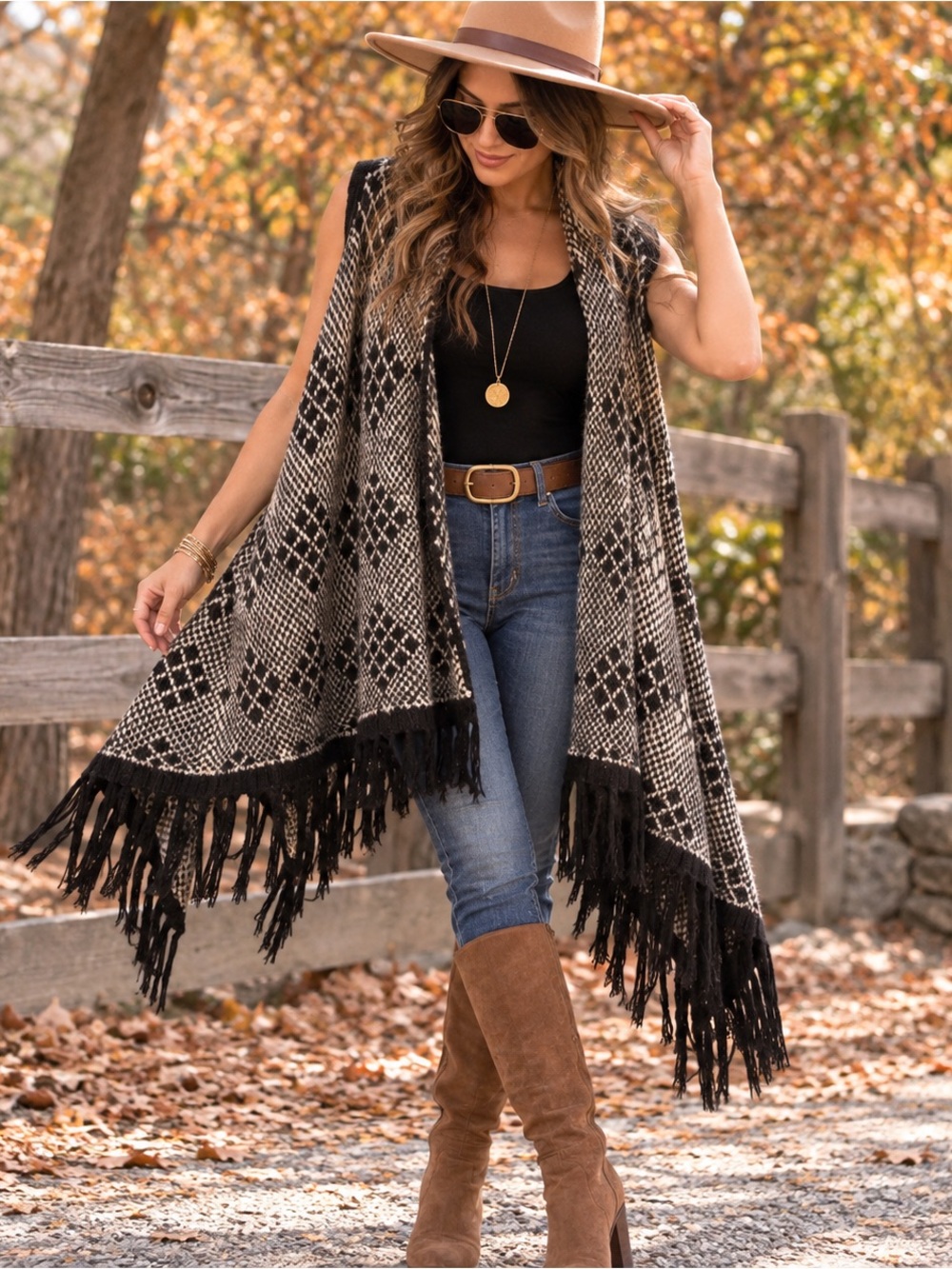 BCBGMAXAZRIA Fringe Poncho Cardigan Sweater Boho Western Small